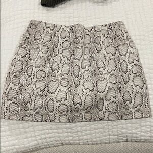 En Saison Neutral Snake-Print Mini Skirt